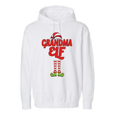 Christmas Grandma Elf Garment-Dyed Fleece Hoodie