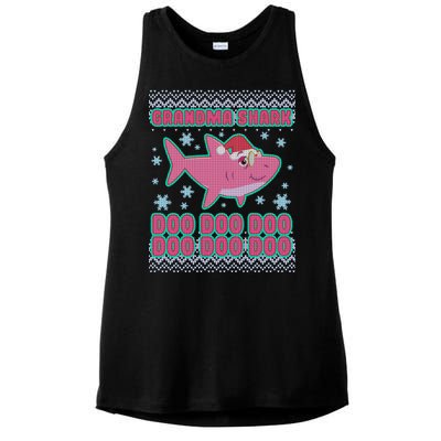 Christmas Grandma Shark Doo Doo Doo Ladies PosiCharge Tri-Blend Wicking Tank