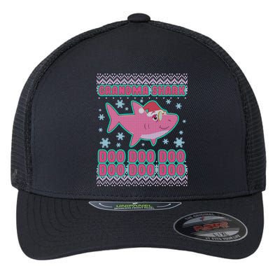 Christmas Grandma Shark Doo Doo Doo Flexfit Unipanel Trucker Cap