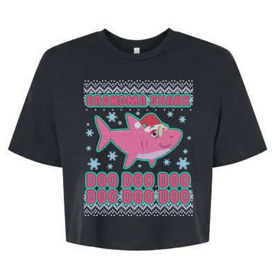 Christmas Grandma Shark Doo Doo Doo Bella+Canvas Jersey Crop Tee