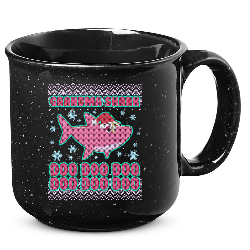 Christmas Grandma Shark Doo Doo Doo 15oz Campfire Ceramic Mug