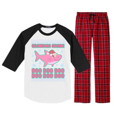 Christmas Grandma Shark Doo Doo Doo Raglan Sleeve Pajama Set