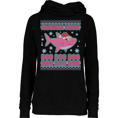 Christmas Grandma Shark Doo Doo Doo Womens Funnel Neck Pullover Hood