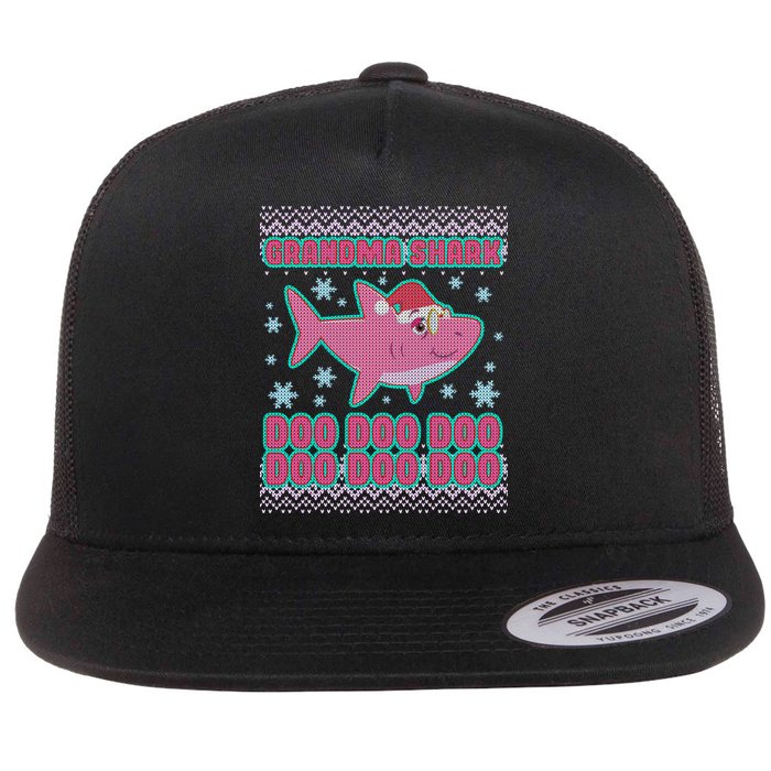 Christmas Grandma Shark Doo Doo Doo Flatbill Hat