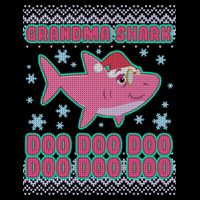 Christmas Grandma Shark Doo Doo Doo Flatbill Hat