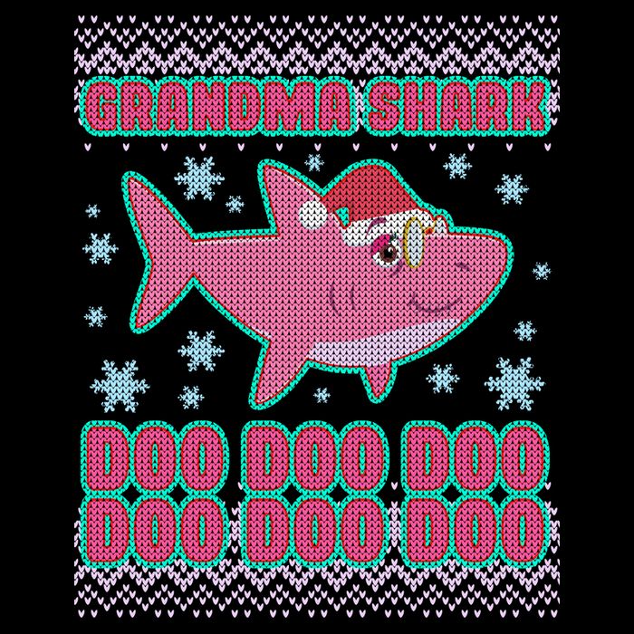 Christmas Grandma Shark Doo Doo Doo Flatbill Hat