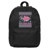 Christmas Grandma Shark Doo Doo Doo 16 in Basic Backpack