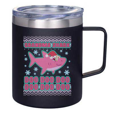 Christmas Grandma Shark Doo Doo Doo 12oz Stainless Steel Coffee Mug