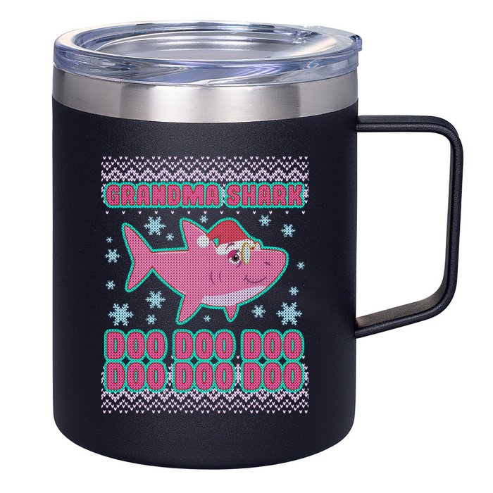 Christmas Grandma Shark Doo Doo Doo 12oz Stainless Steel Coffee Mug