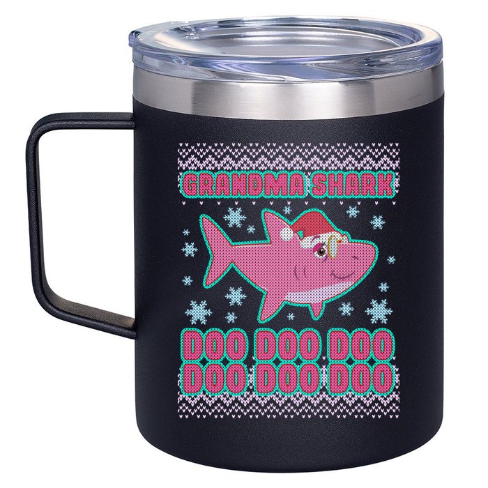 Christmas Grandma Shark Doo Doo Doo 12oz Stainless Steel Coffee Mug