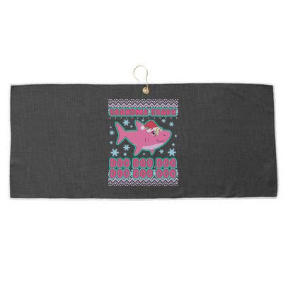 Christmas Grandma Shark Doo Doo Doo Large Microfiber Waffle Golf Towel