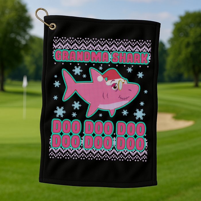 Christmas Grandma Shark Doo Doo Doo Golf Towel