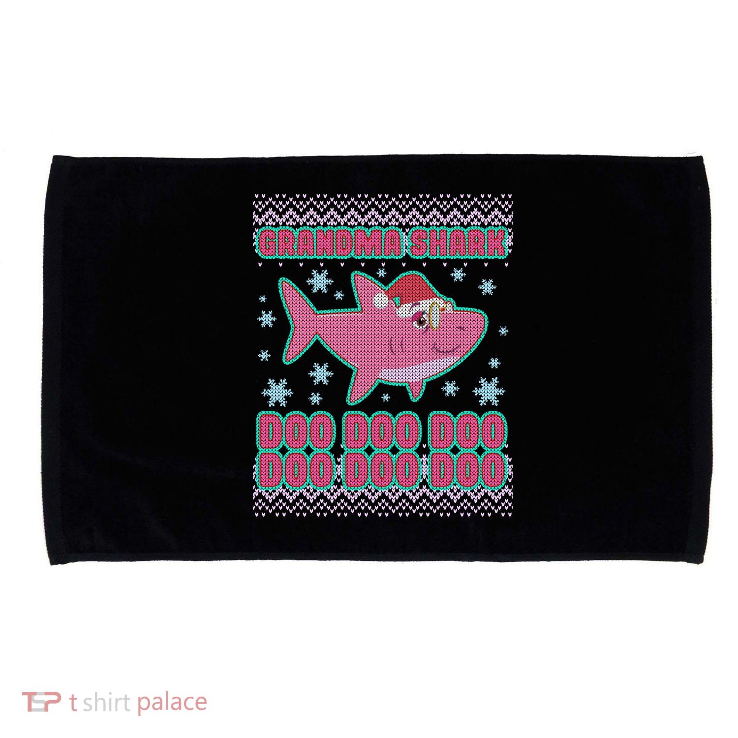 Christmas Grandma Shark Doo Doo Doo Microfiber Hand Towel
