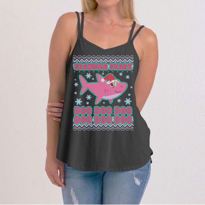 Christmas Grandma Shark Doo Doo Doo Women's Strappy Tank