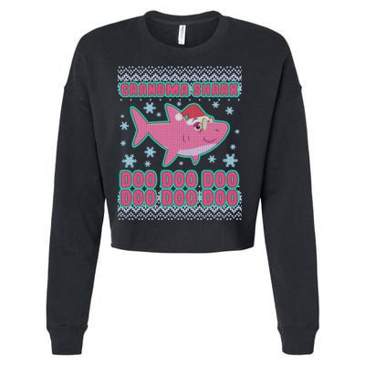 Christmas Grandma Shark Doo Doo Doo Cropped Pullover Crew