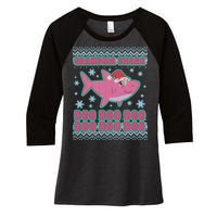 Christmas Grandma Shark Doo Doo Doo Women's Tri-Blend 3/4-Sleeve Raglan Shirt