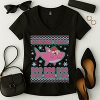 Christmas Grandma Shark Doo Doo Doo Women's V-Neck T-Shirt