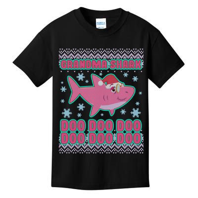 Christmas Grandma Shark Doo Doo Doo Kids T-Shirt