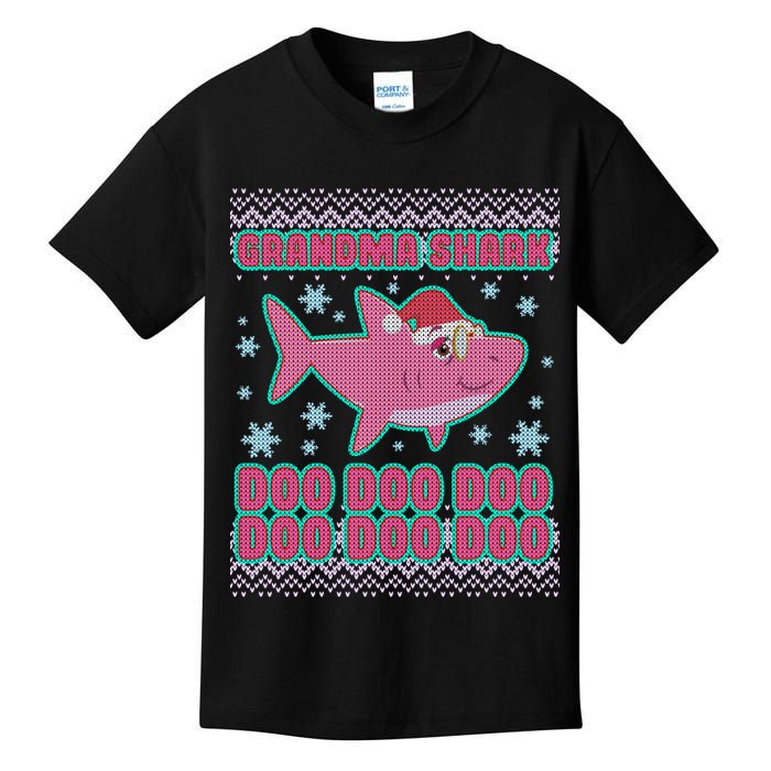 Christmas Grandma Shark Doo Doo Doo Kids T-Shirt