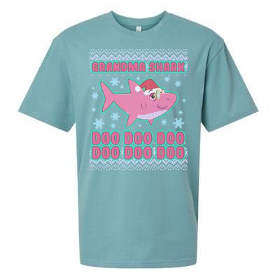 Christmas Grandma Shark Doo Doo Doo Sueded Cloud Jersey T-Shirt