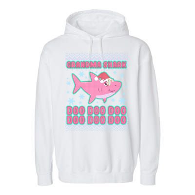 Christmas Grandma Shark Doo Doo Doo Garment-Dyed Fleece Hoodie