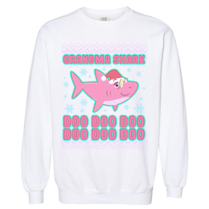 Christmas Grandma Shark Doo Doo Doo Garment-Dyed Sweatshirt