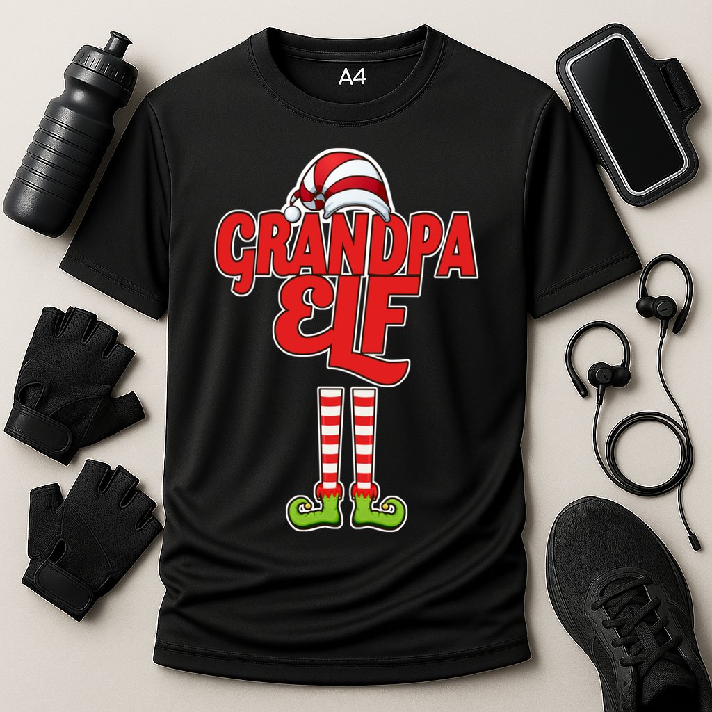 Christmas Grandpa Elf Cooling Performance Crew T-Shirt
