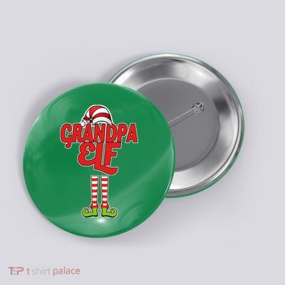 Christmas Grandpa Elf Button