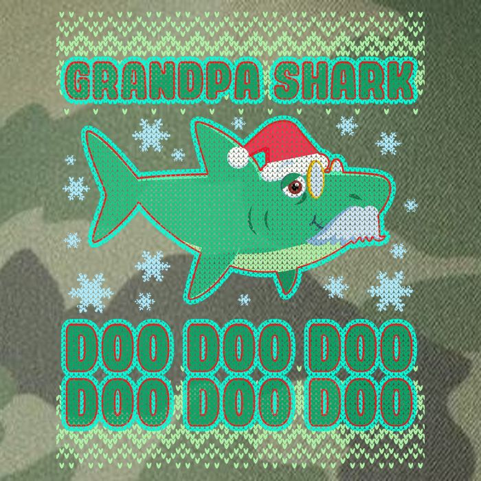 Christmas Grandpa Shark Doo Doo Doo Legacy Tie Dye Trucker Hat