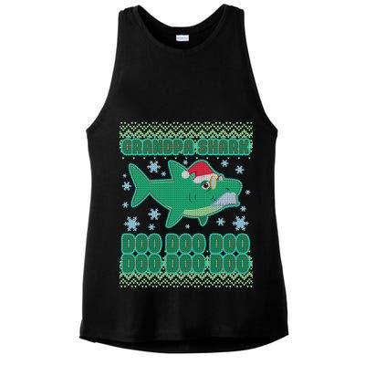 Christmas Grandpa Shark Doo Doo Doo Ladies PosiCharge Tri-Blend Wicking Tank