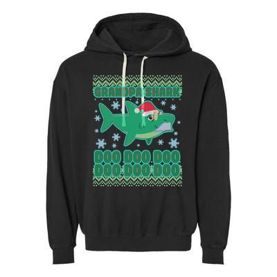Christmas Grandpa Shark Doo Doo Doo Garment-Dyed Fleece Hoodie