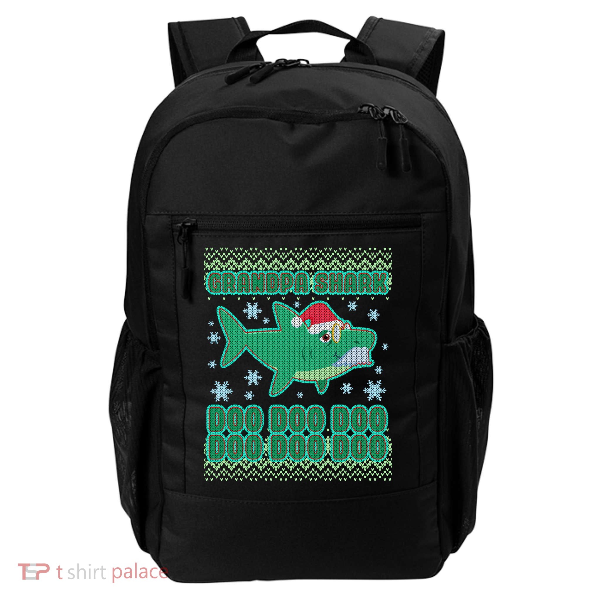Christmas Grandpa Shark Doo Doo Doo Daily Commute Backpack