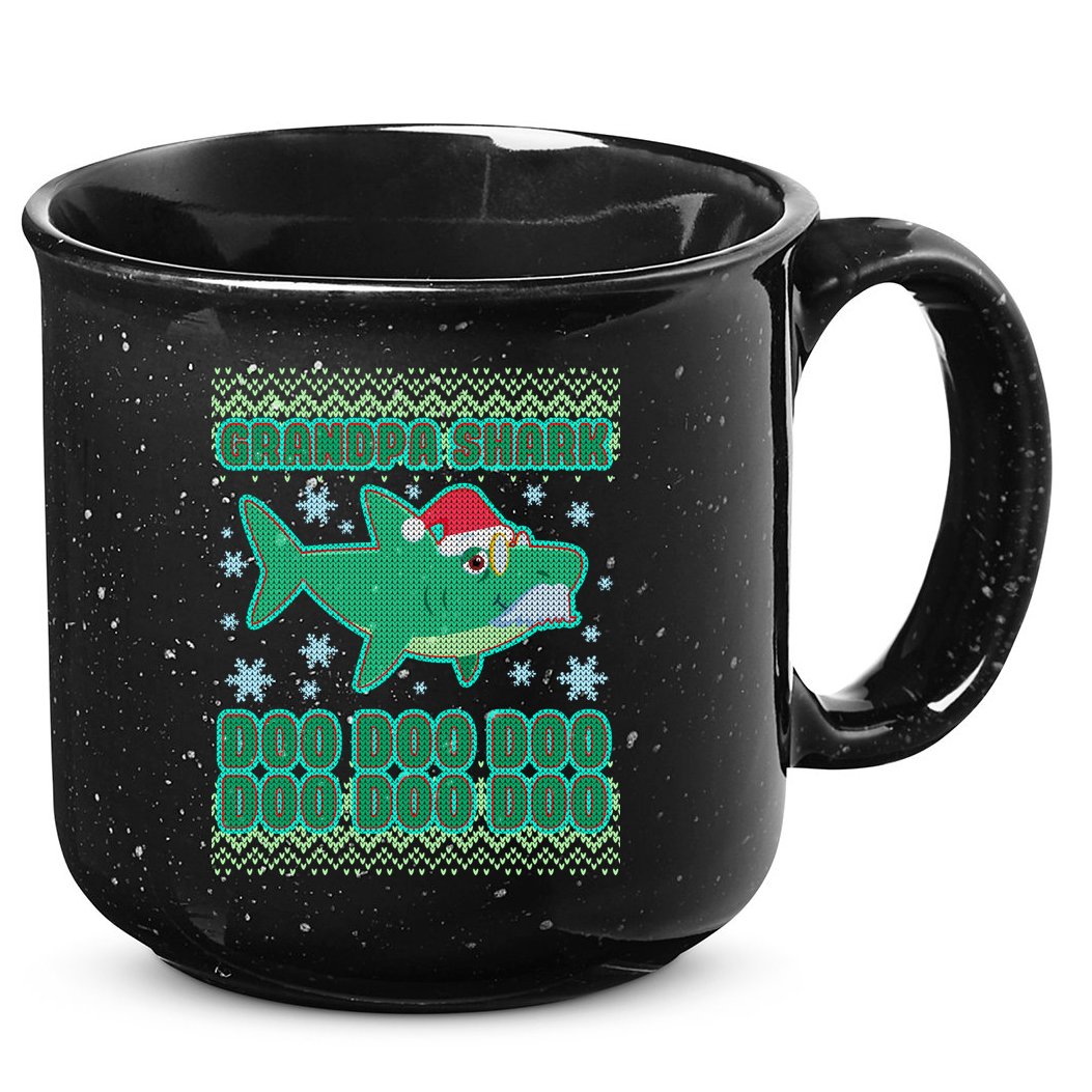 Christmas Grandpa Shark Doo Doo Doo 15oz Campfire Ceramic Mug