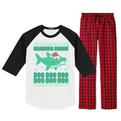 Christmas Grandpa Shark Doo Doo Doo Raglan Sleeve Pajama Set