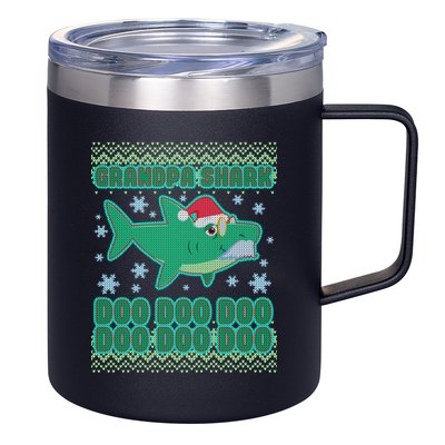 Christmas Grandpa Shark Doo Doo Doo 12oz Stainless Steel Coffee Mug