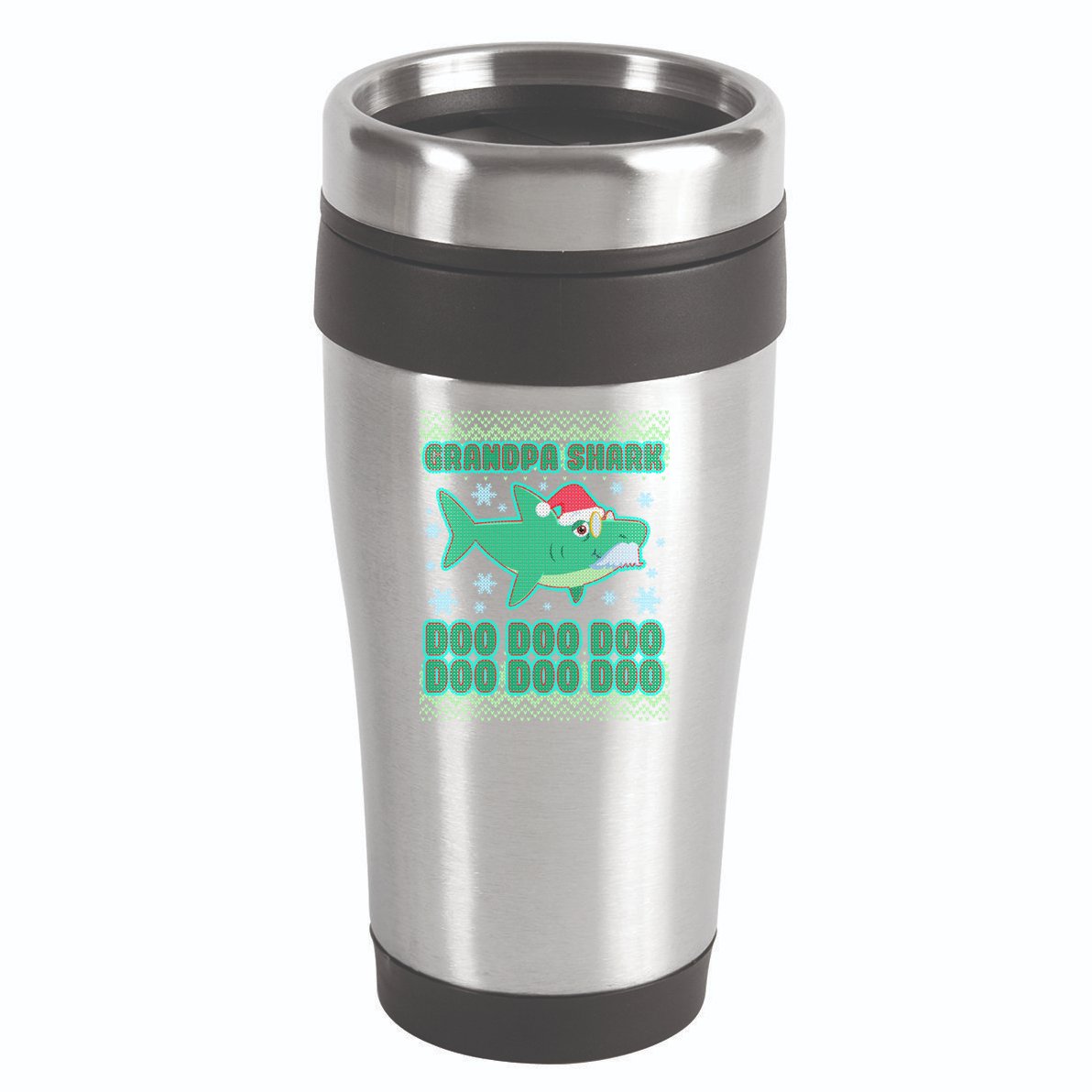 Christmas Grandpa Shark Doo Doo Doo 16oz Travel Tumbler