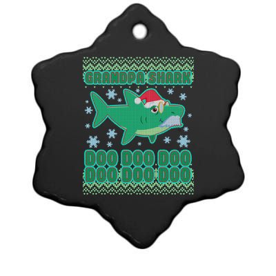 Christmas Grandpa Shark Doo Doo Doo Ceramic Star Ornament