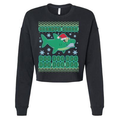 Christmas Grandpa Shark Doo Doo Doo Cropped Pullover Crew