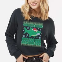 Christmas Grandpa Shark Doo Doo Doo Cropped Pullover Crew
