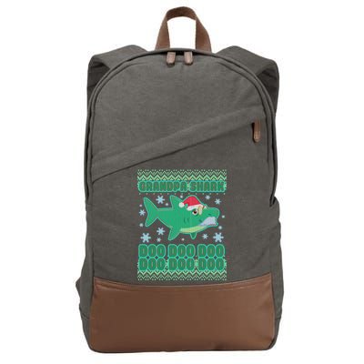 Christmas Grandpa Shark Doo Doo Doo Cotton Canvas Backpack