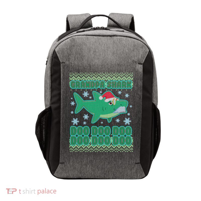 Christmas Grandpa Shark Doo Doo Doo Vector Backpack