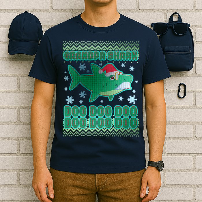 Christmas Grandpa Shark Doo Doo Doo T-Shirt