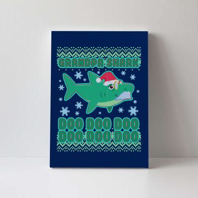 Christmas Grandpa Shark Doo Doo Doo Canvas