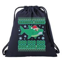 Christmas Grandpa Shark Doo Doo Doo Drawstring Bag