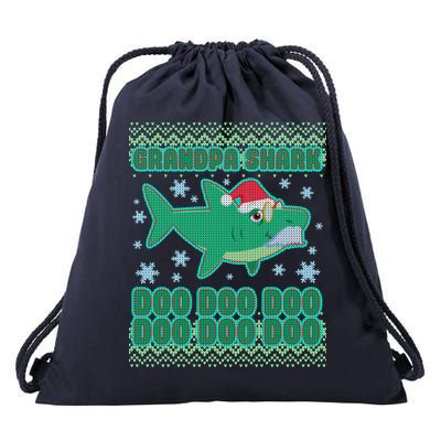 Christmas Grandpa Shark Doo Doo Doo Drawstring Bag