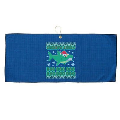 Christmas Grandpa Shark Doo Doo Doo Large Microfiber Waffle Golf Towel