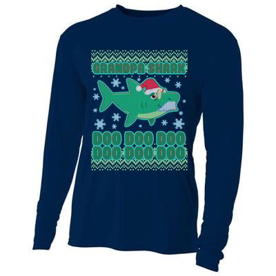 Christmas Grandpa Shark Doo Doo Doo Cooling Performance Long Sleeve Crew