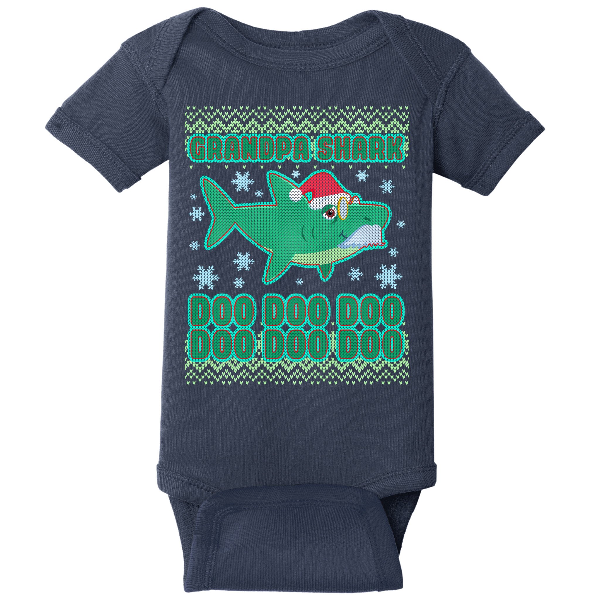 Christmas Grandpa Shark Doo Doo Doo Baby Bodysuit