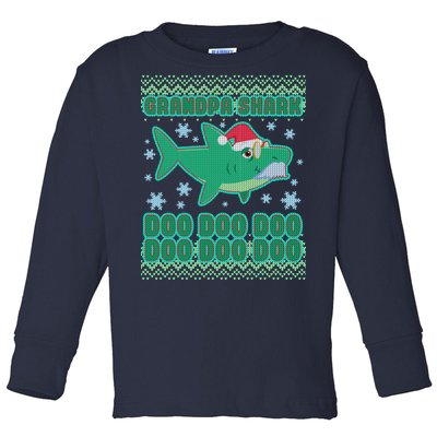 Christmas Grandpa Shark Doo Doo Doo Toddler Long Sleeve Shirt