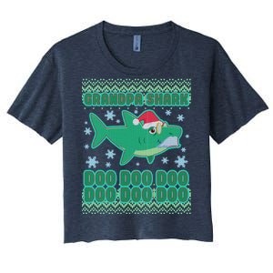 Christmas Grandpa Shark Doo Doo Doo Women's Crop Top Tee